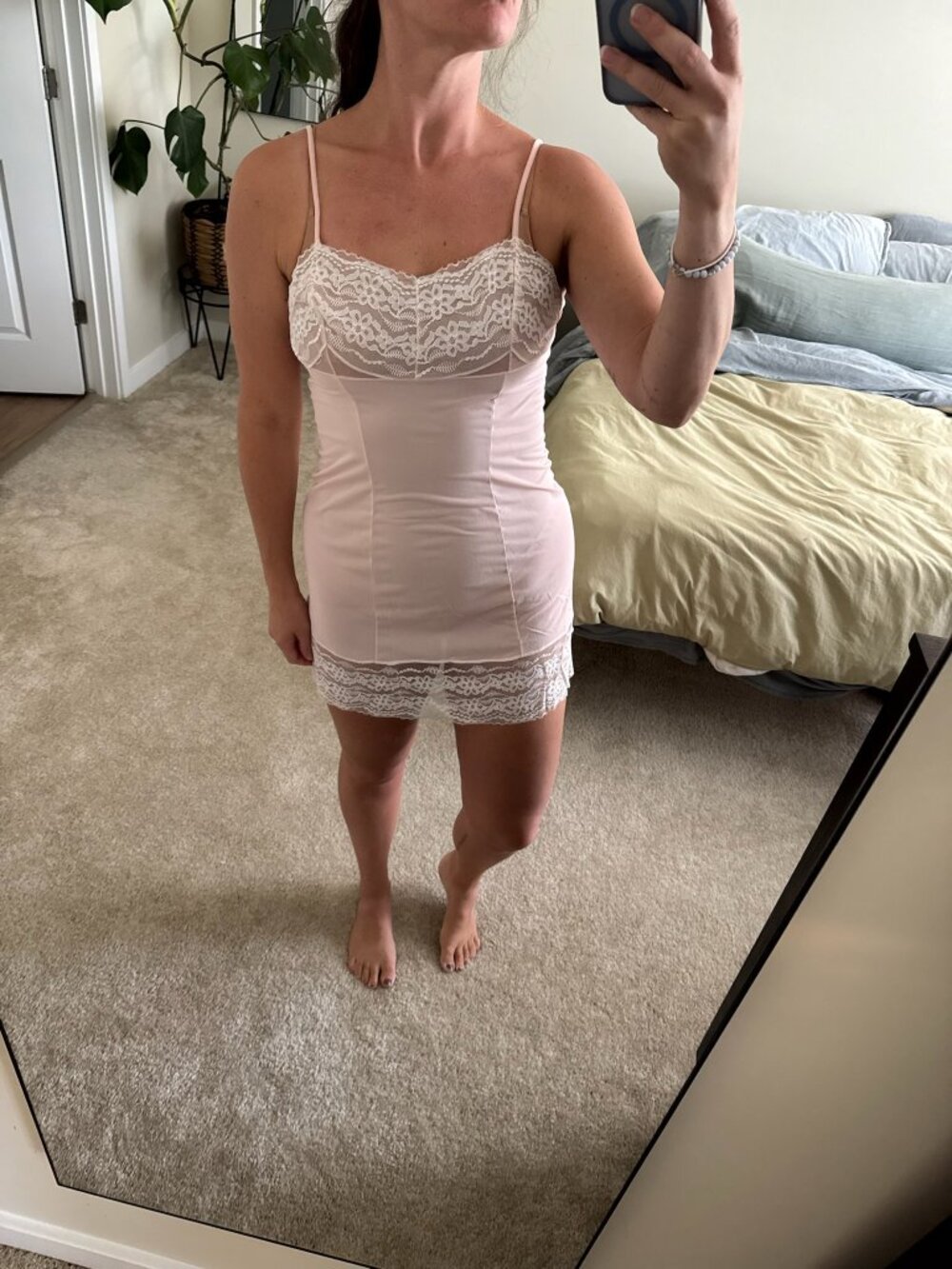 Vintage Blush Pink Lace Nightgown Size Small